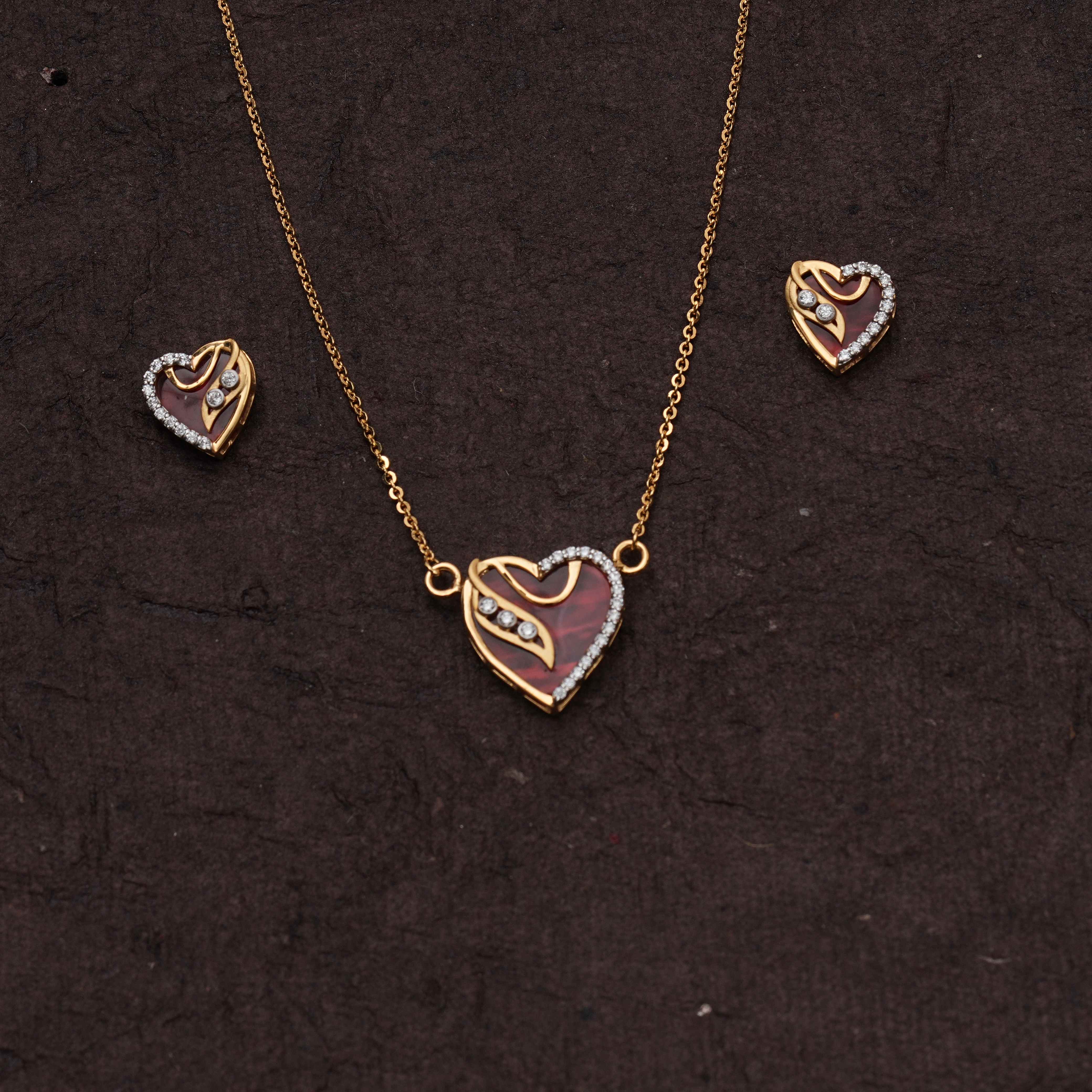 Diamond Heart Flower Pendant