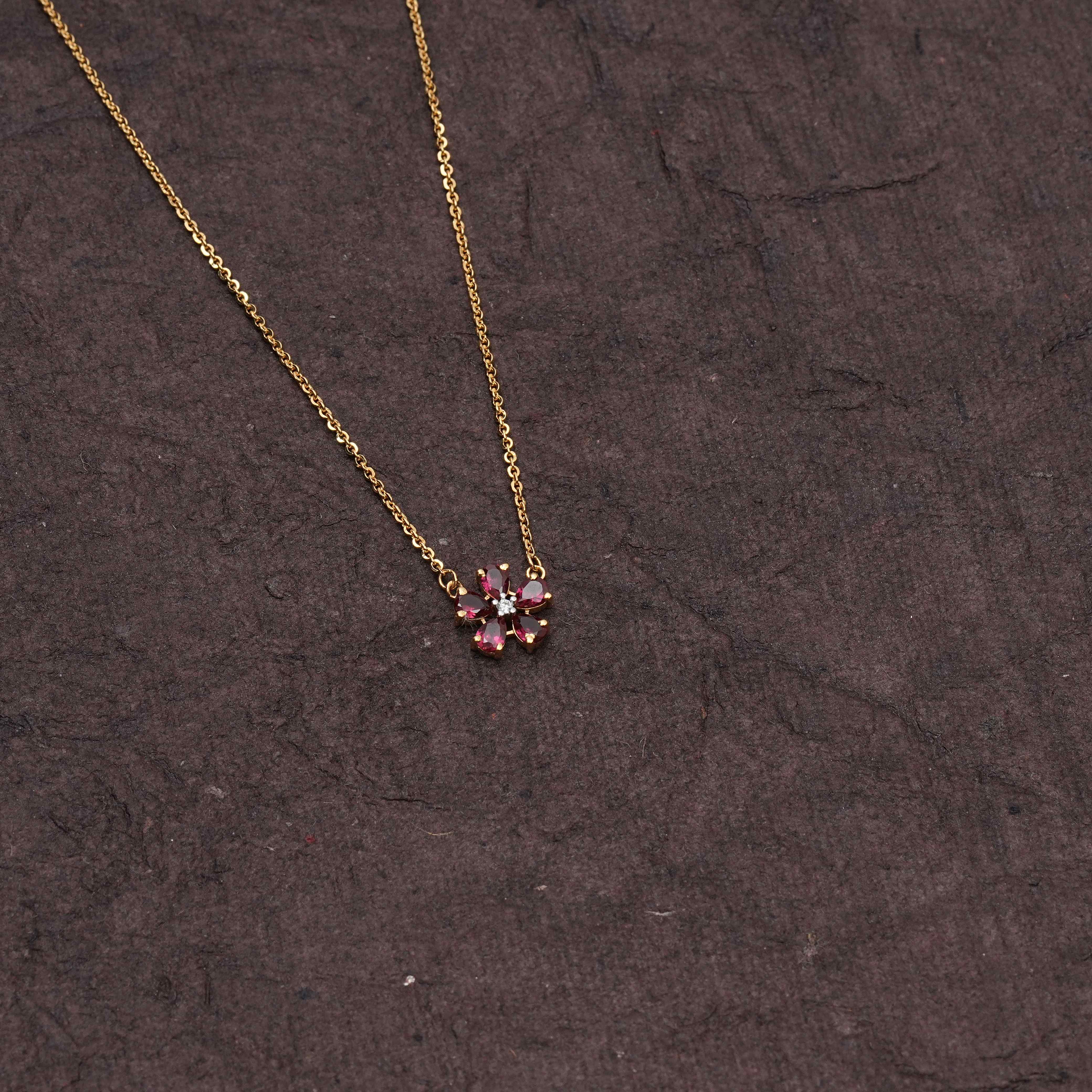 Ruby Flower Pendant
